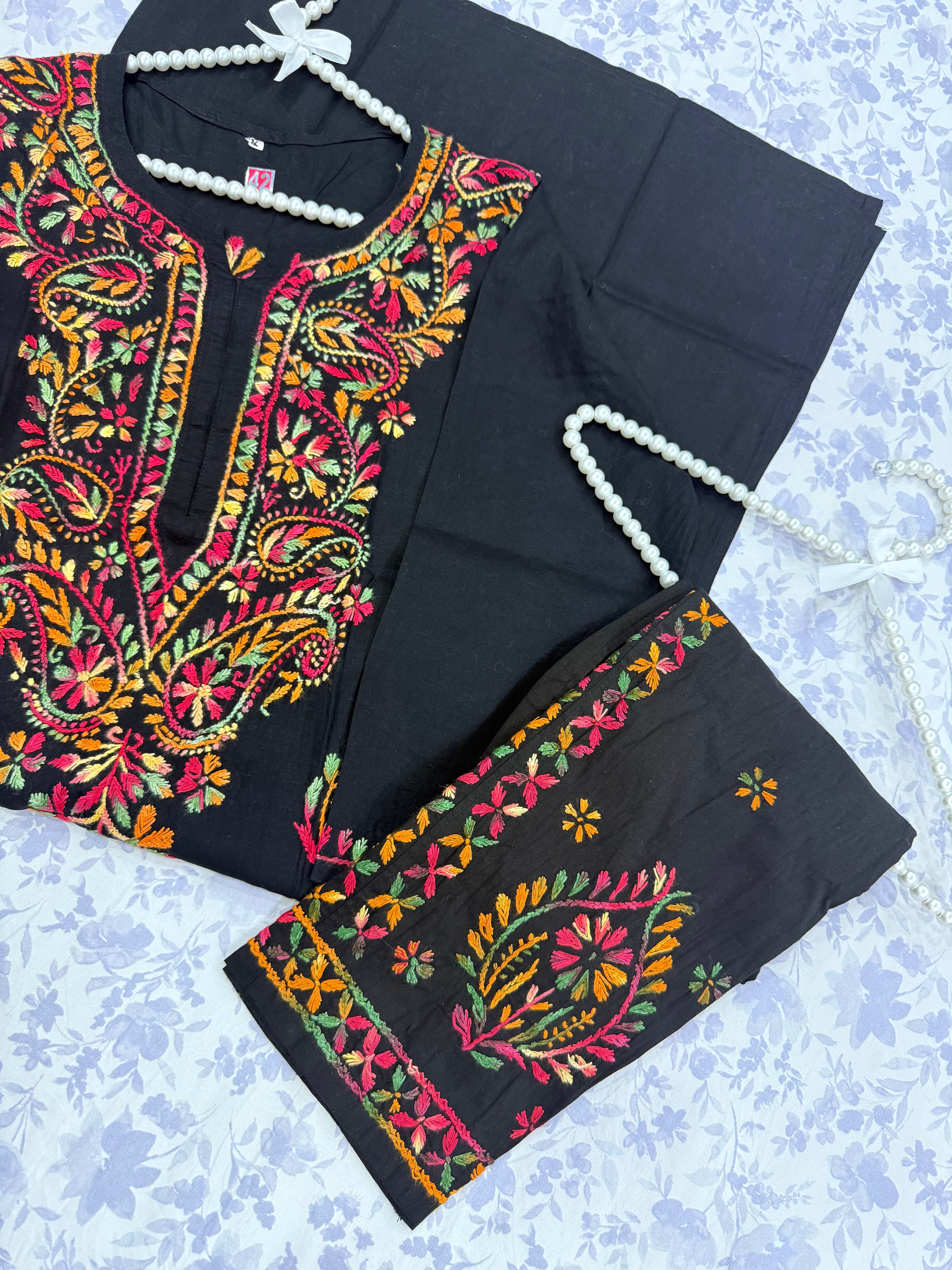 Chikankari Pure Cotton 2-Piece Suit with Embroidered Kurta & Salwar