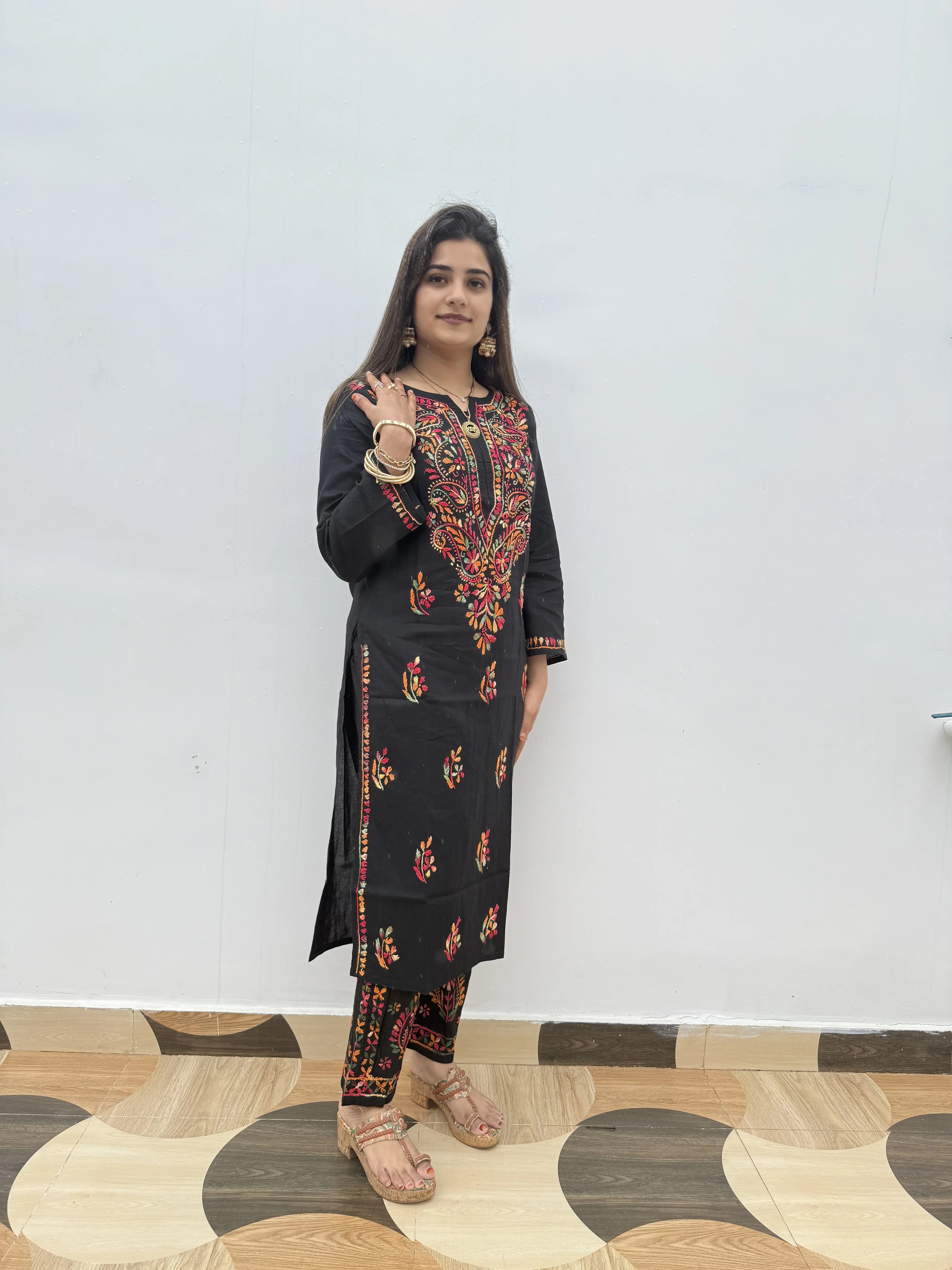 Chikankari Pure Cotton 2-Piece Suit with Embroidered Kurta & Salwar