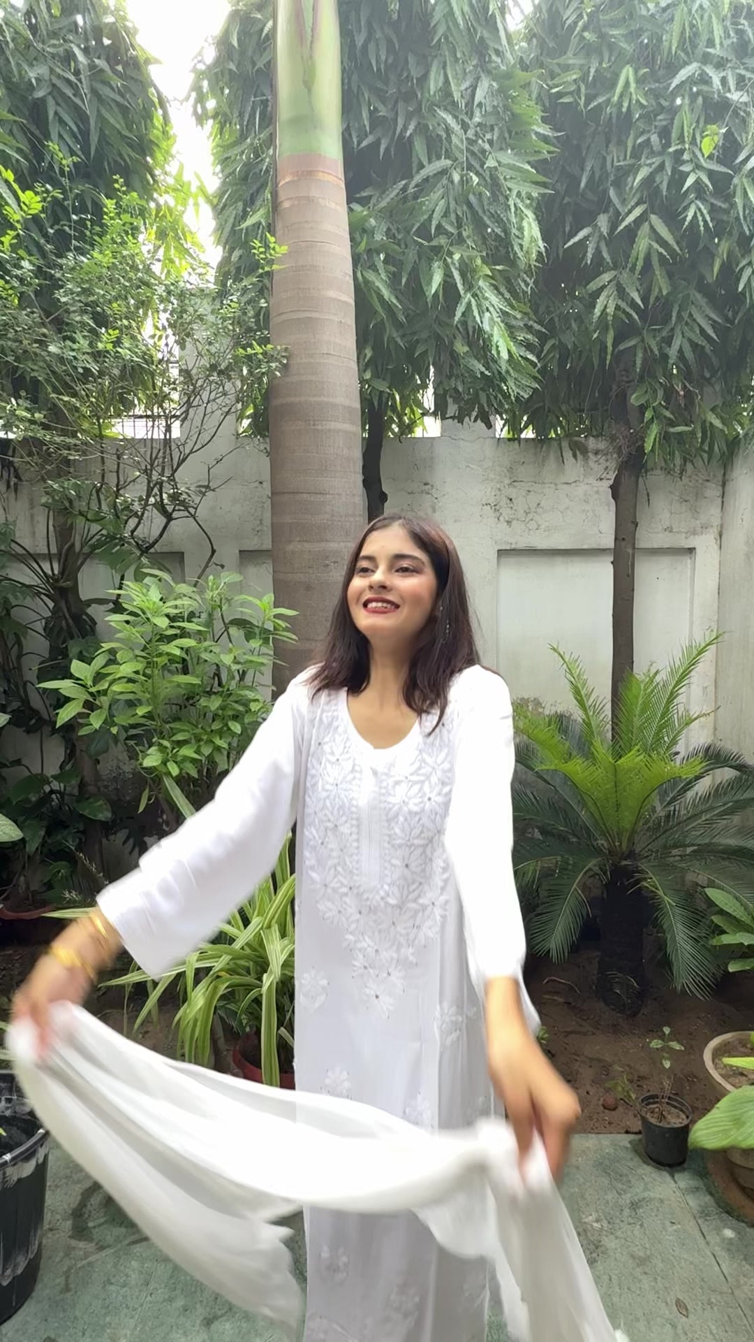 Load video: Rayon Chikankari 3 Piece Suit with Mukaish Work | Hand-Embroidered Kurta, Dupatta &amp; Bottom